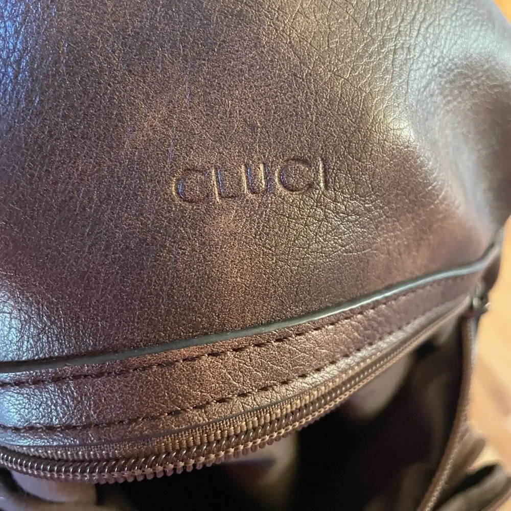 Cluci Faux Leather Vegan Leather Brown Women’s Backpack - Picture 13 of 16
